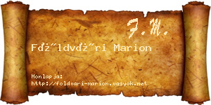 Földvári Marion névjegykártya